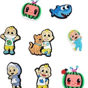 CROCS 8 PCS Cocomelon Cartoon Pin PVC Clog Sandals Shoe Charms Jibbitz